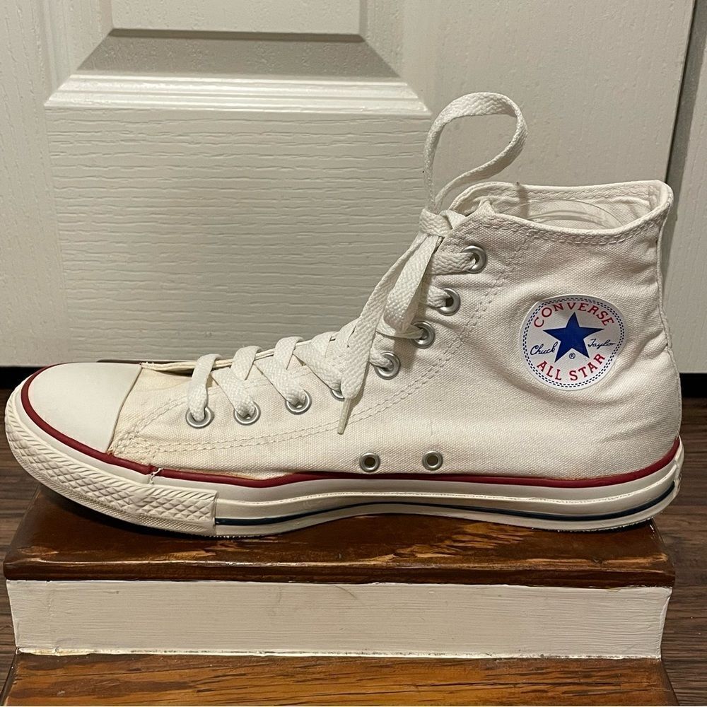 Converse Custom Painted Rose Music Piano Sneakers White Red Green Men 10 Wom 12 - Picture 4 of 14